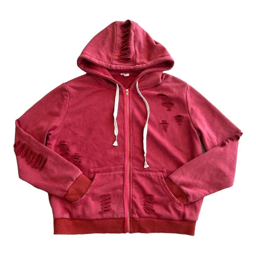 POL distressed hooded sweatshirt